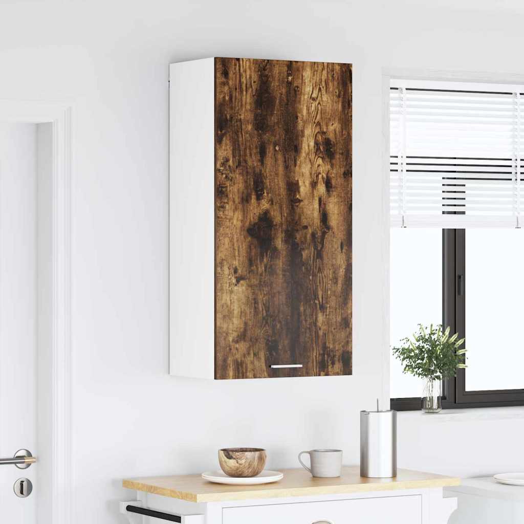 Hengende skap Røkt eik og hvit 50 x 31 x 100 cm Konstruert tre
