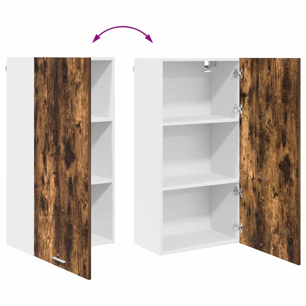Hengende skap Røkt eik og hvit 50 x 31 x 100 cm Konstruert tre