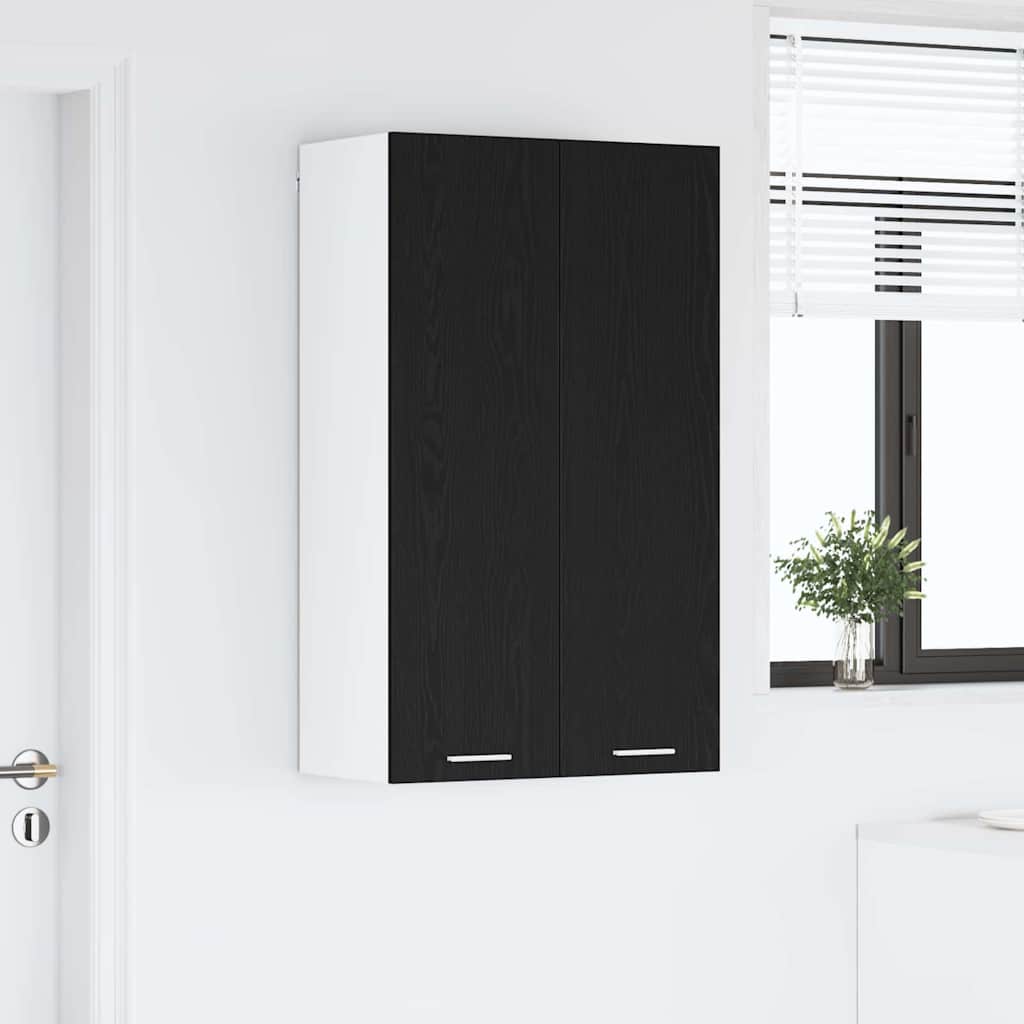Hengende skap med dør Svart Eik 60 x 31 x 100 cm Konstruert tre