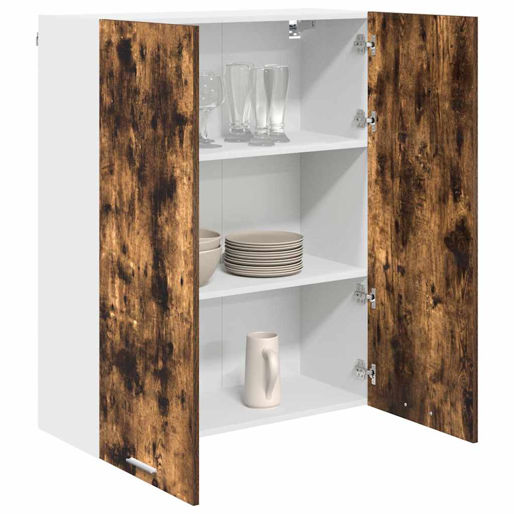 Hengende skap med dør Røkt eik 80 x 31 x 100 cm Konstruert tre