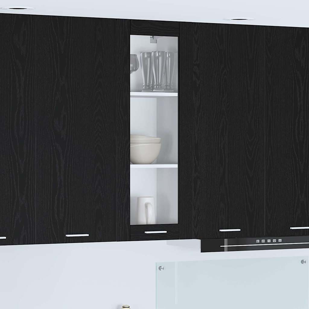 Hengende skap med dør Svart Eik 40 x 31 x 100 cm Konstruert tre