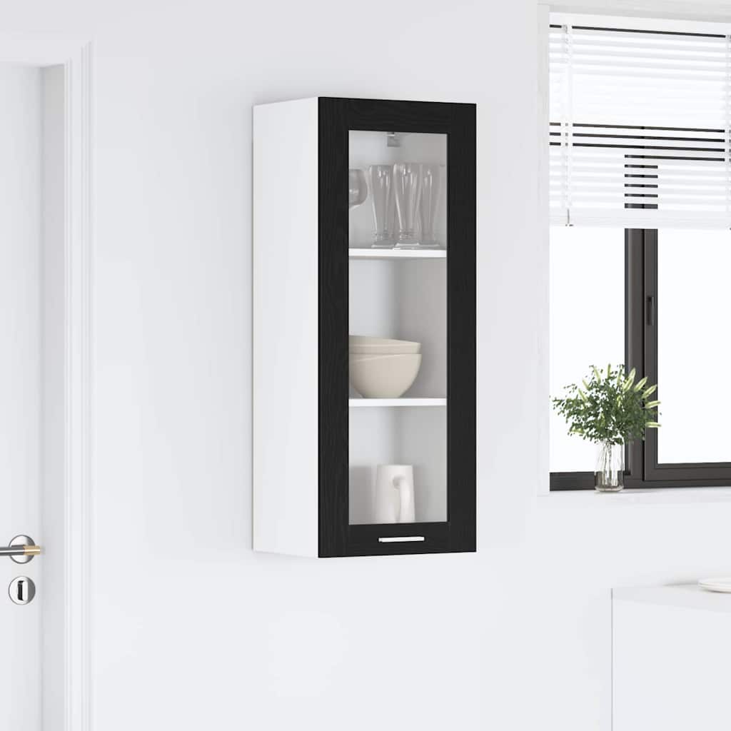 Hengende skap med dør Svart Eik 40 x 31 x 100 cm Konstruert tre