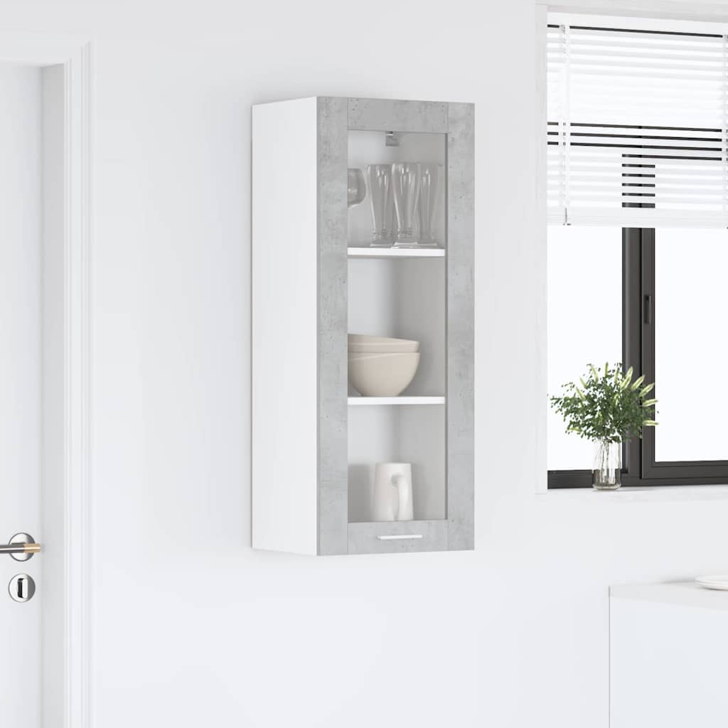 Hengende skap med dør Betonggrå 40 x 31 x 100 cm Konstruert tre