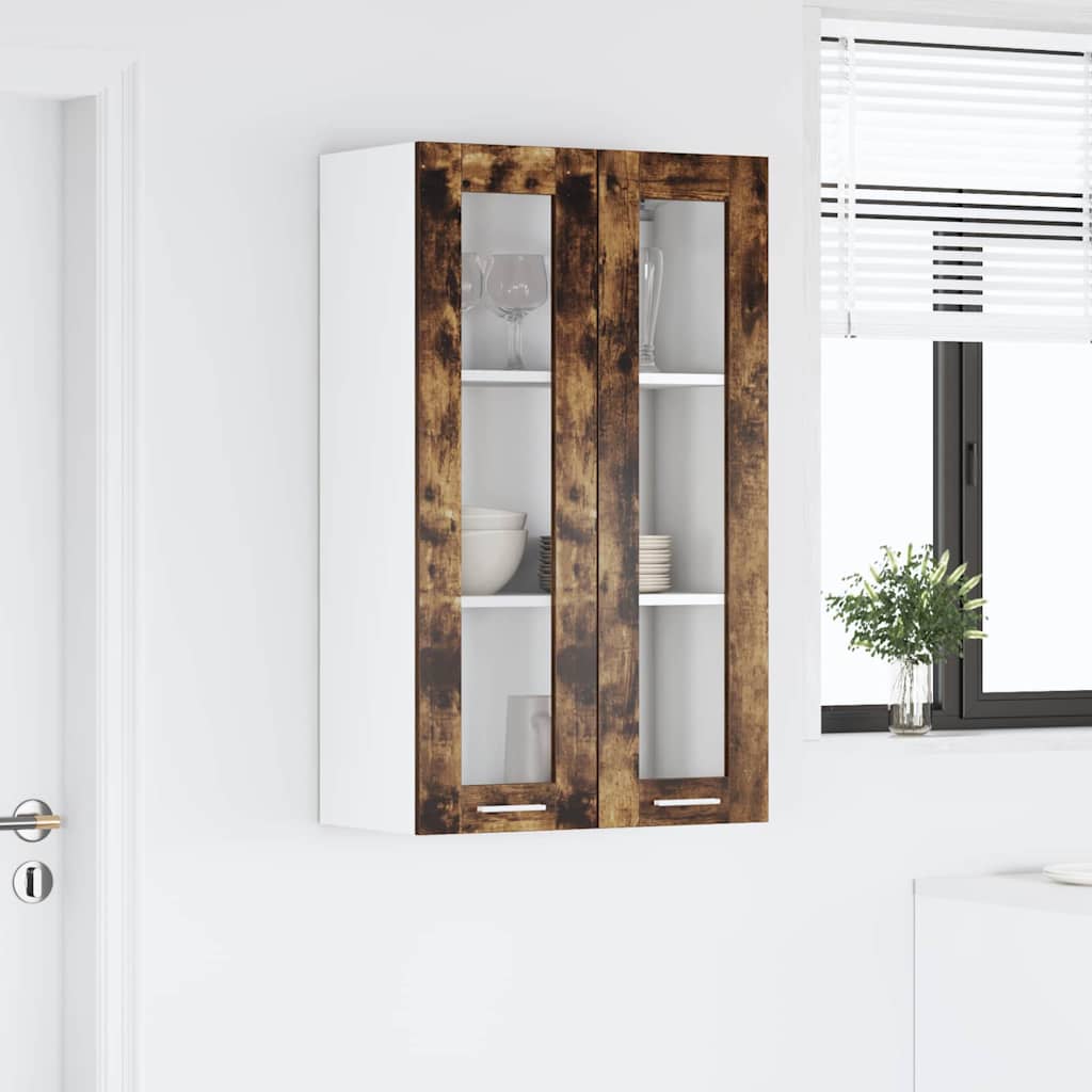 Hengende skap med dør Røkt eik 60 x 31 x 100 cm Konstruert tre