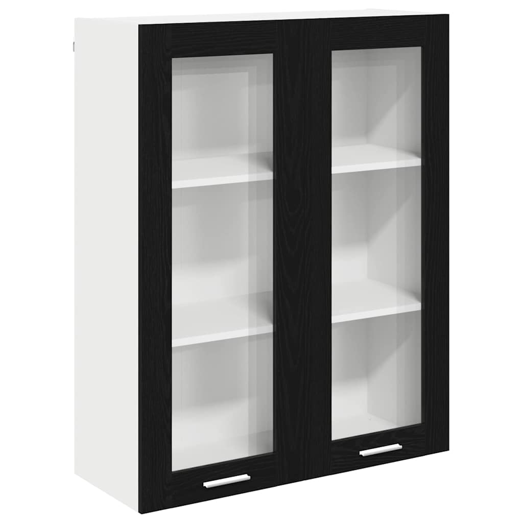 Hengende skap med dør Svart Eik 80 x 31 x 100 cm Konstruert tre