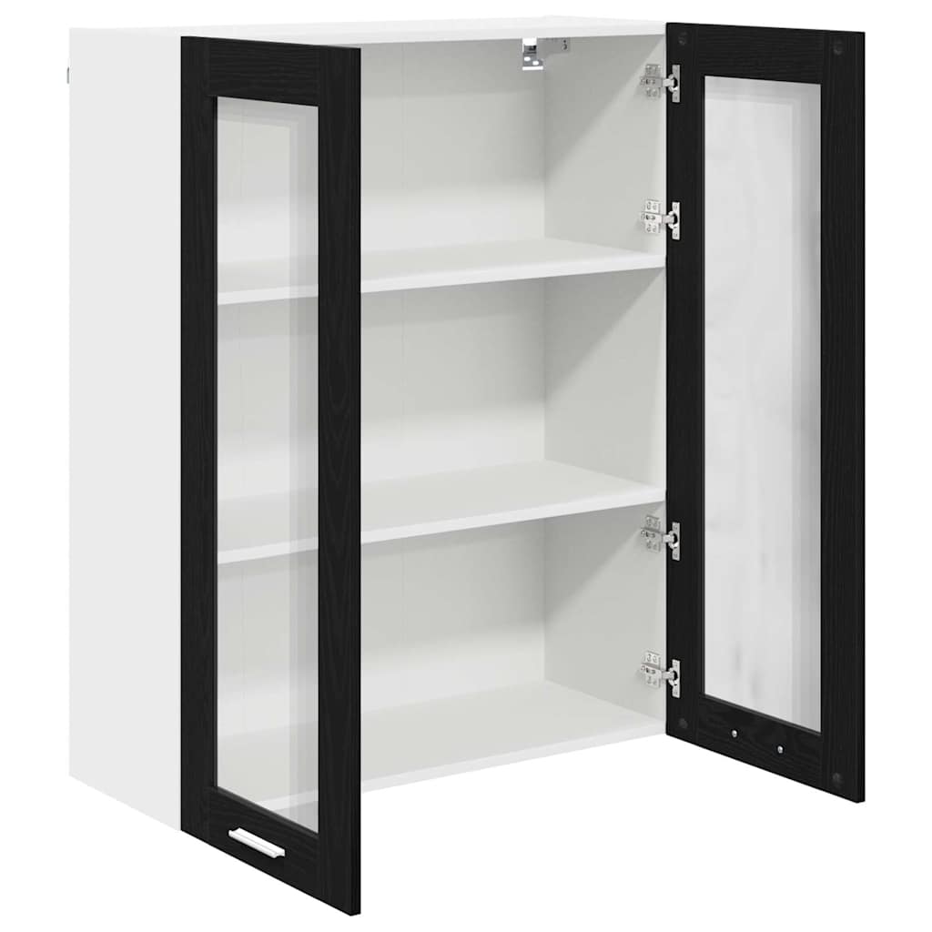 Hengende skap med dør Svart Eik 80 x 31 x 100 cm Konstruert tre