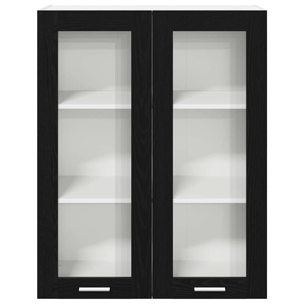 Hengende skap med dør Svart Eik 80 x 31 x 100 cm Konstruert tre
