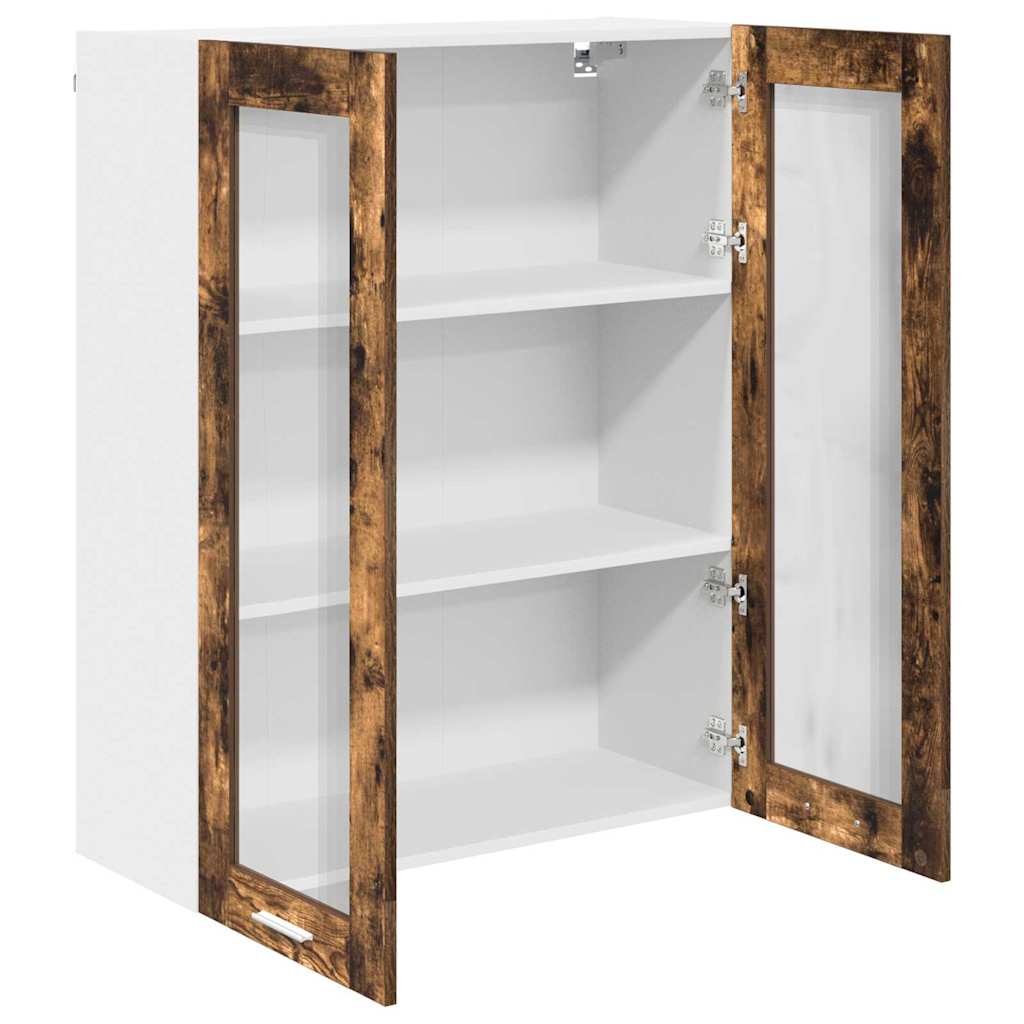 Hengende skap med dør Røkt eik 80 x 31 x 100 cm Konstruert tre