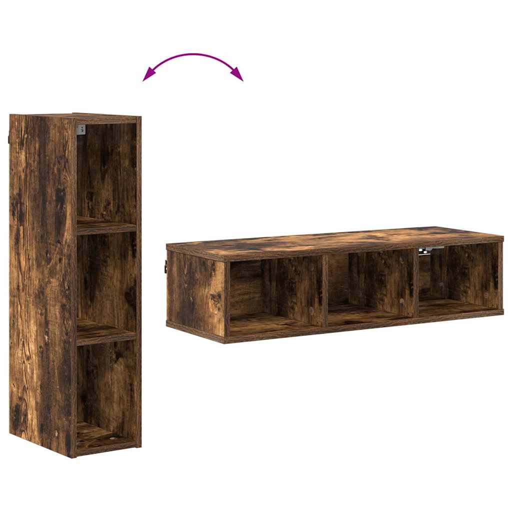 Hengende skap Røkt eik 20 x 29,5 x 80 cm Konstruert tre