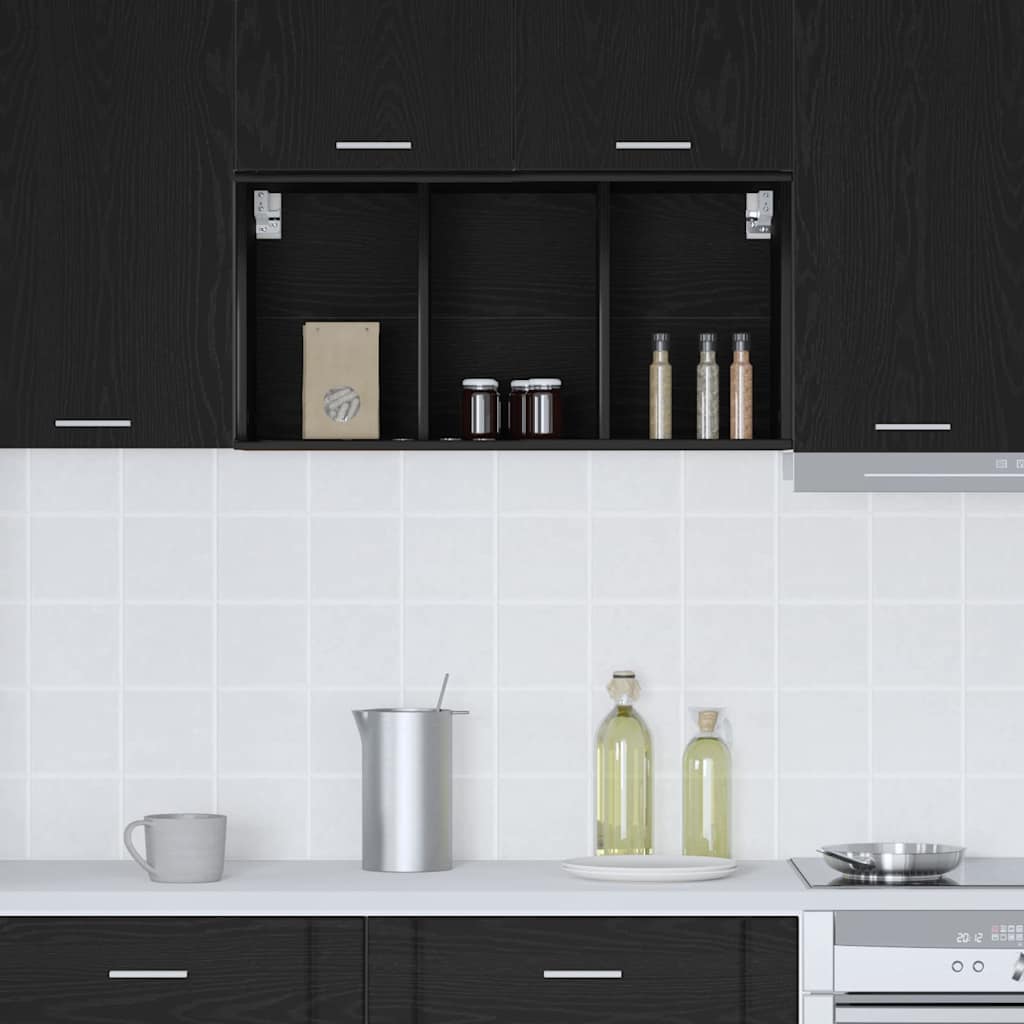 Hengende skap Svart Eik 40 x 29,5 x 80 cm Konstruert tre