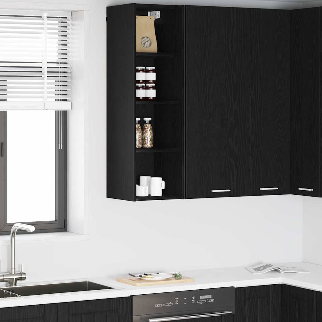 Hengende skap Svart Eik 30 x 29,5 x 100 cm Konstruert tre