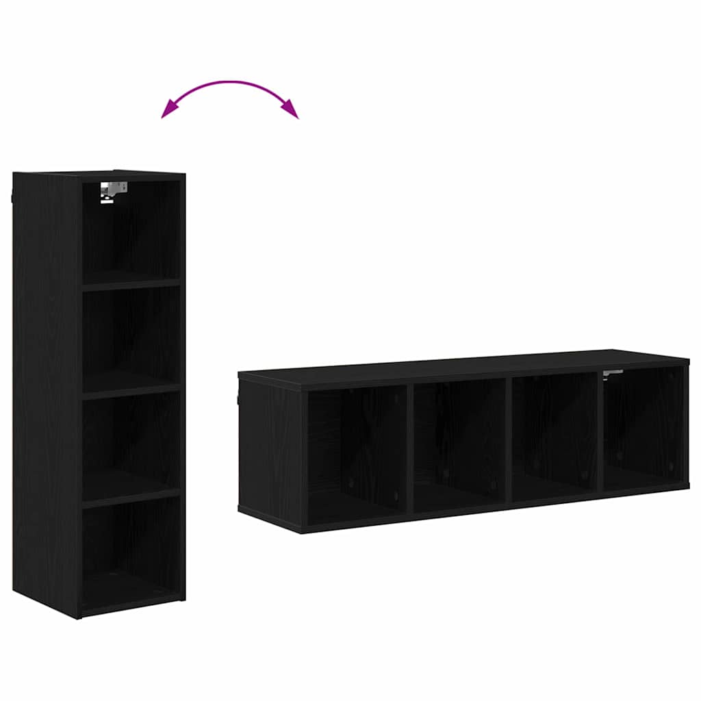 Hengende skap Svart Eik 30 x 29,5 x 100 cm Konstruert tre