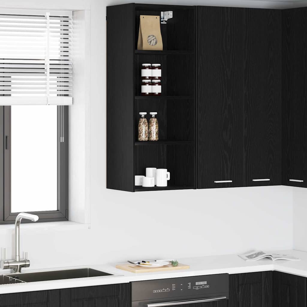 Hengende skap Svart Eik 40 x 29,5 x 100 cm Konstruert tre