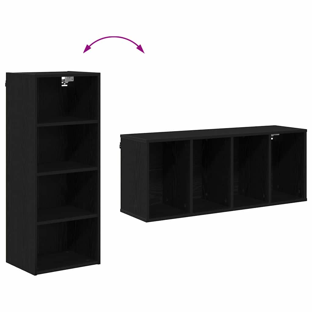 Hengende skap Svart Eik 40 x 29,5 x 100 cm Konstruert tre