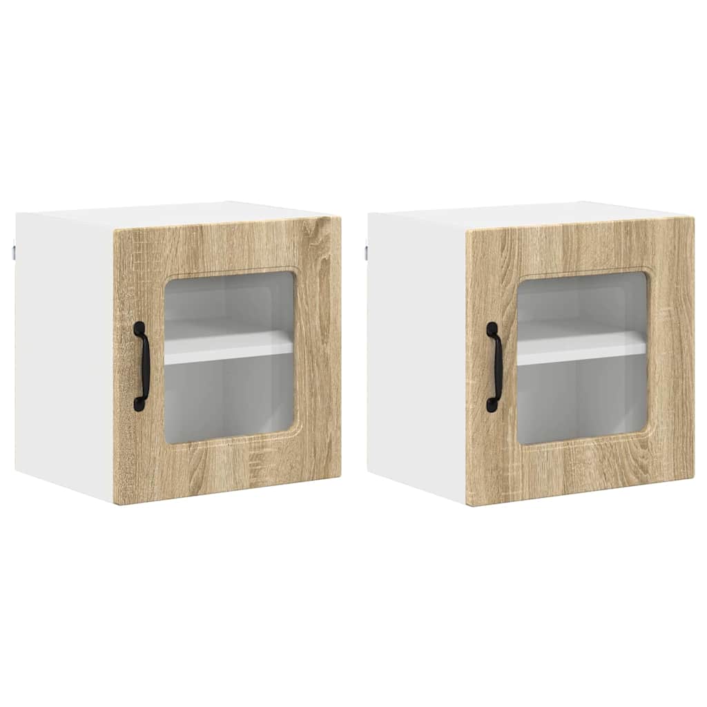 Kjøkken veggskap med hylle 2 pcs Sonoma eik 40 x 31 x 40 cm