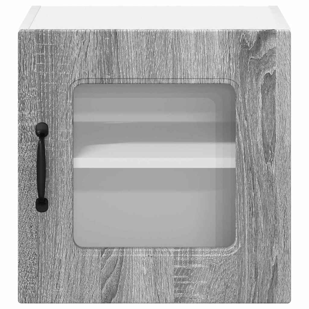 Kjøkken veggskap med hylle 2 pcs Grå Sonoma 40 x 31 x 40 cm