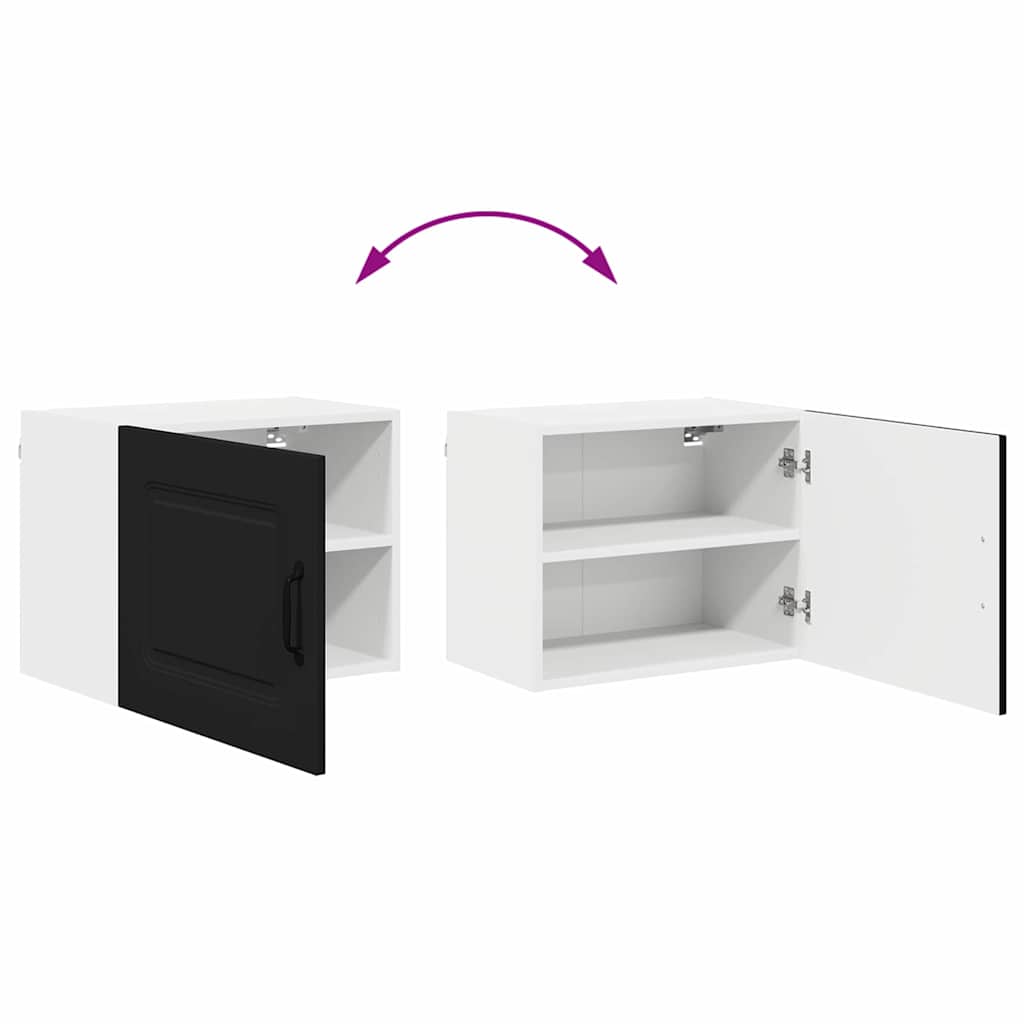 Kjøkken veggskap med hylle Svart 50 x 31 x 40 cm Konstruert tre