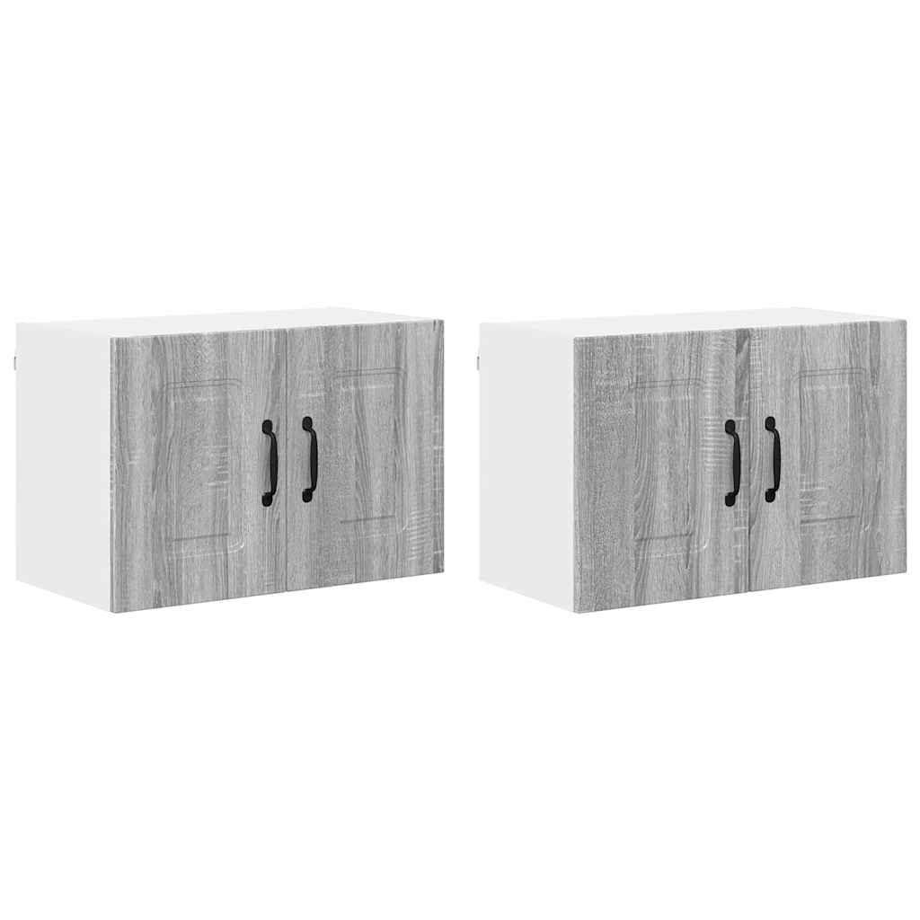 Kjøkken veggskap med hylle 2 pcs Grå Sonoma 60 x 31 x 40 cm