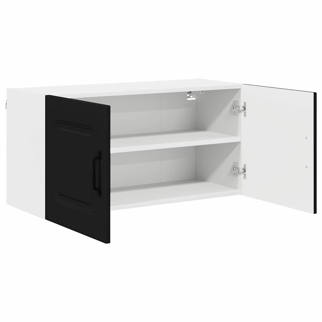 Kjøkken veggskap med hylle Svart 80 x 31 x 40 cm Konstruert tre