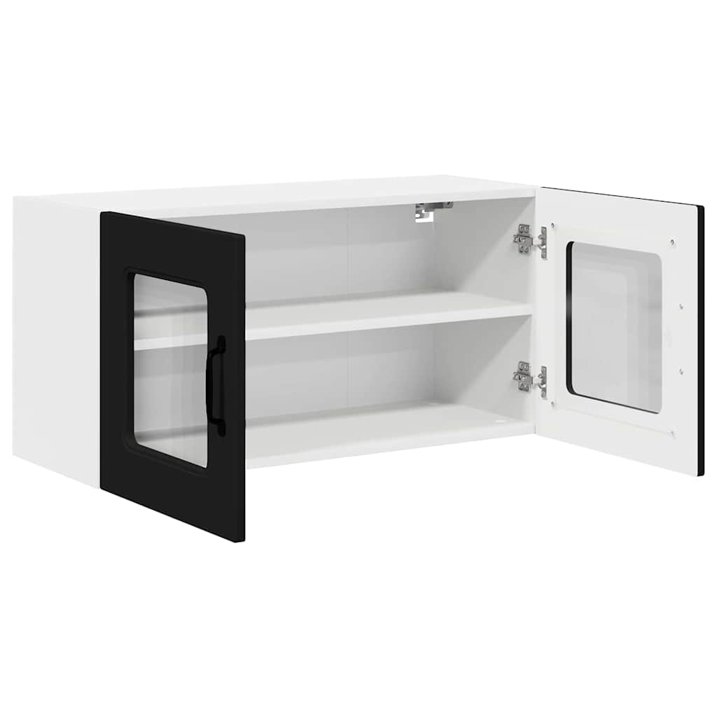 Kjøkken veggskap med hylle Svart 80 x 31 x 40 cm Konstruert tre