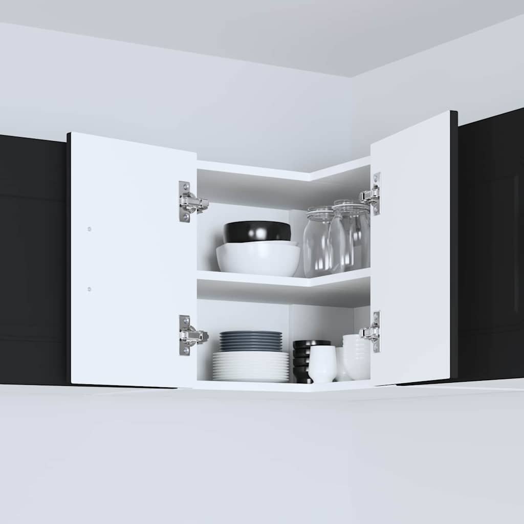 Kjøkken veggskap med hylle Svart 57 x 57 x 40 cm Konstruert tre