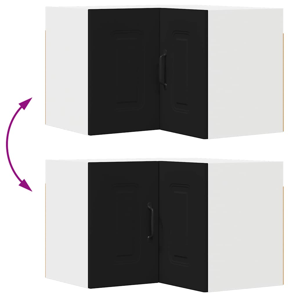 Kjøkken veggskap med hylle Svart 57 x 57 x 40 cm Konstruert tre