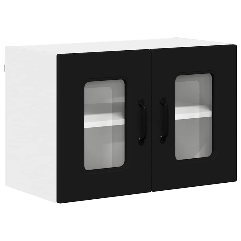 Kjøkken veggskap med hylle Svart 60 x 31 x 40 cm Konstruert tre