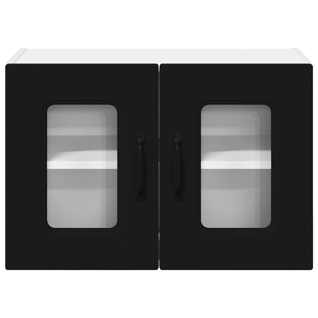 Kjøkken veggskap med hylle Svart 60 x 31 x 40 cm Konstruert tre