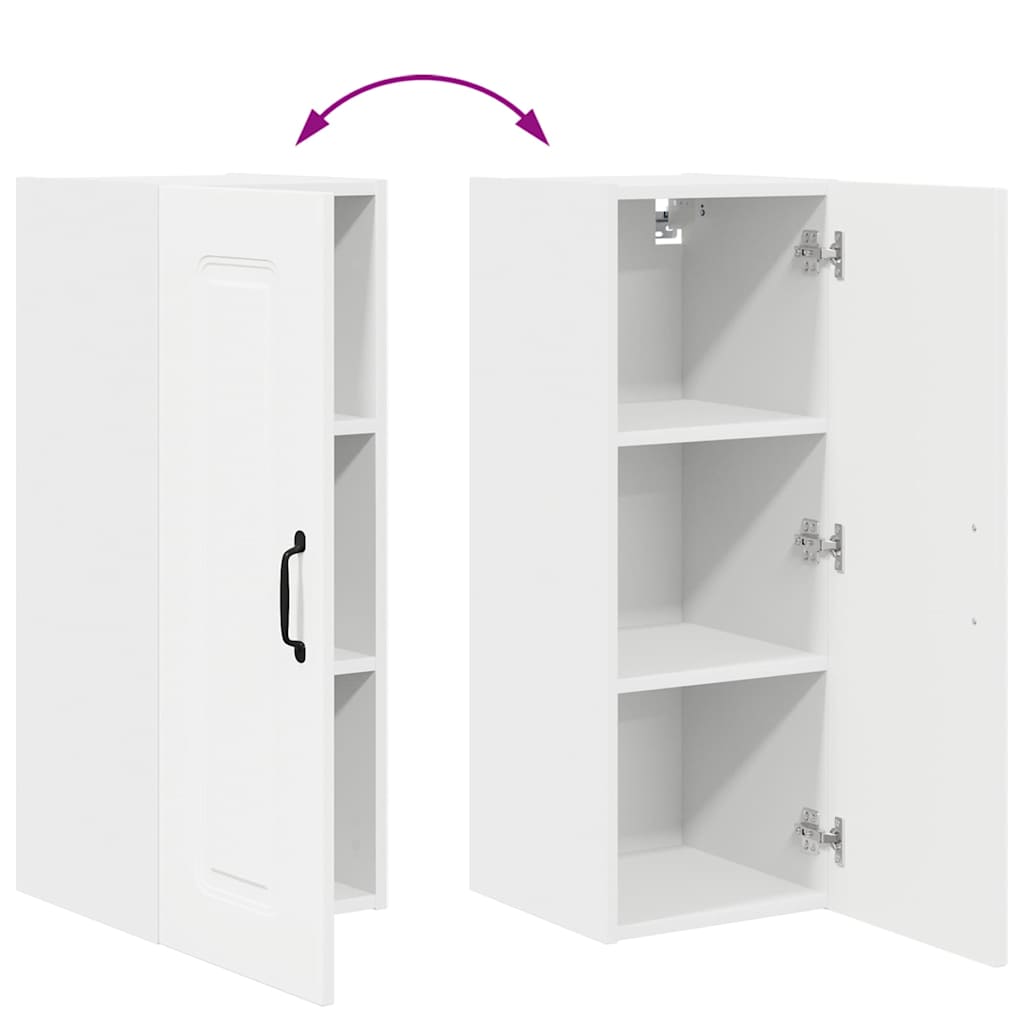 Kjøkken veggskap med hylle Hvit 30 x 31 x 80 cm Konstruert tre