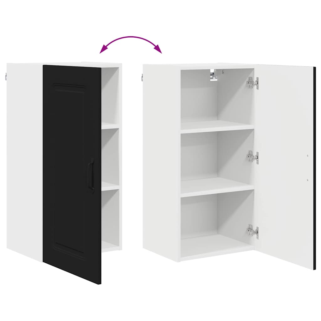 Kjøkken veggskap med hylle Svart 40 x 31 x 80 cm Konstruert tre