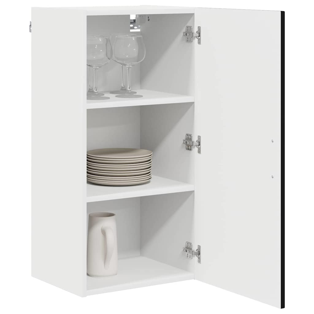 Kjøkken veggskap med hylle Svart 40 x 31 x 80 cm Konstruert tre