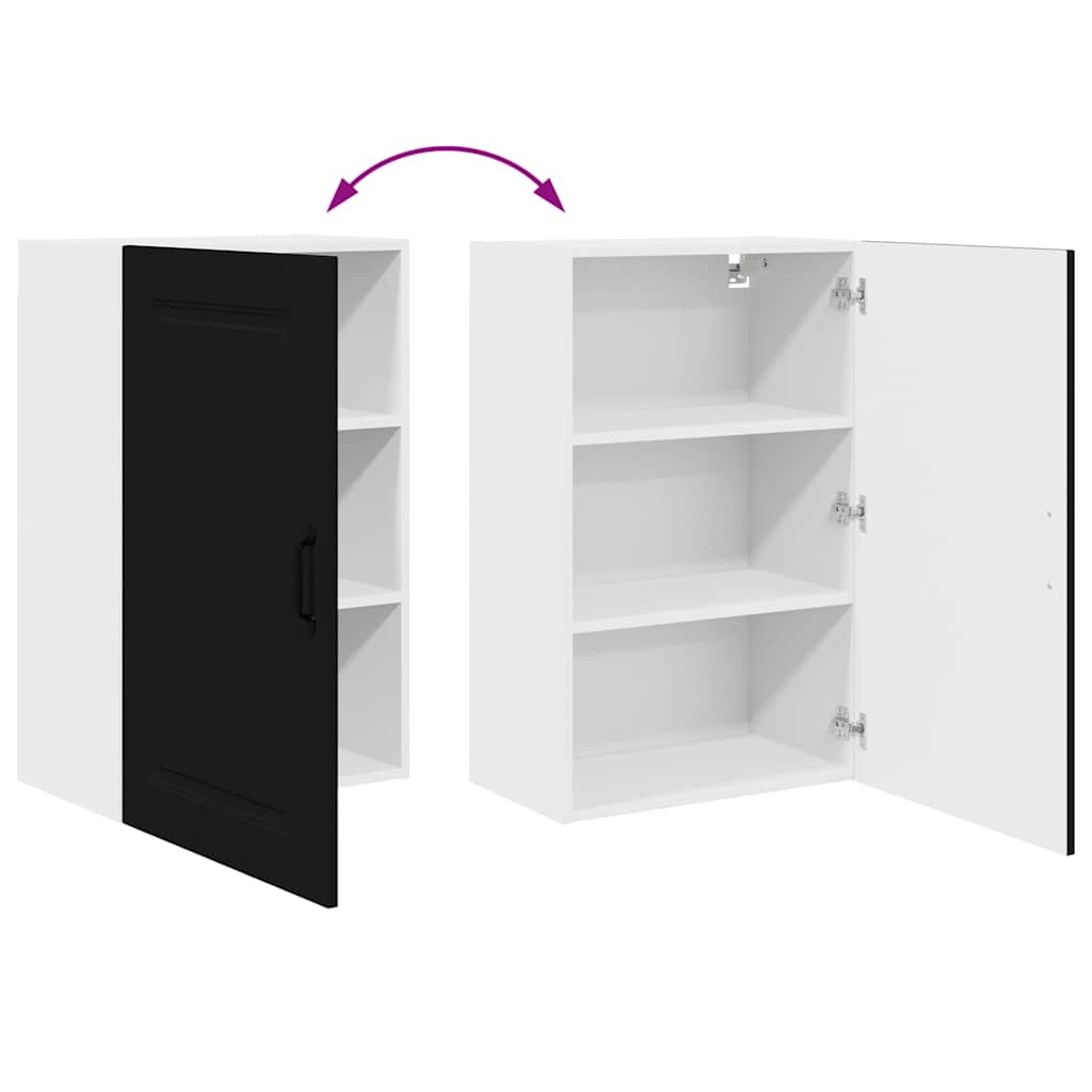 Kjøkken veggskap med hylle Svart 50 x 31 x 80 cm Konstruert tre