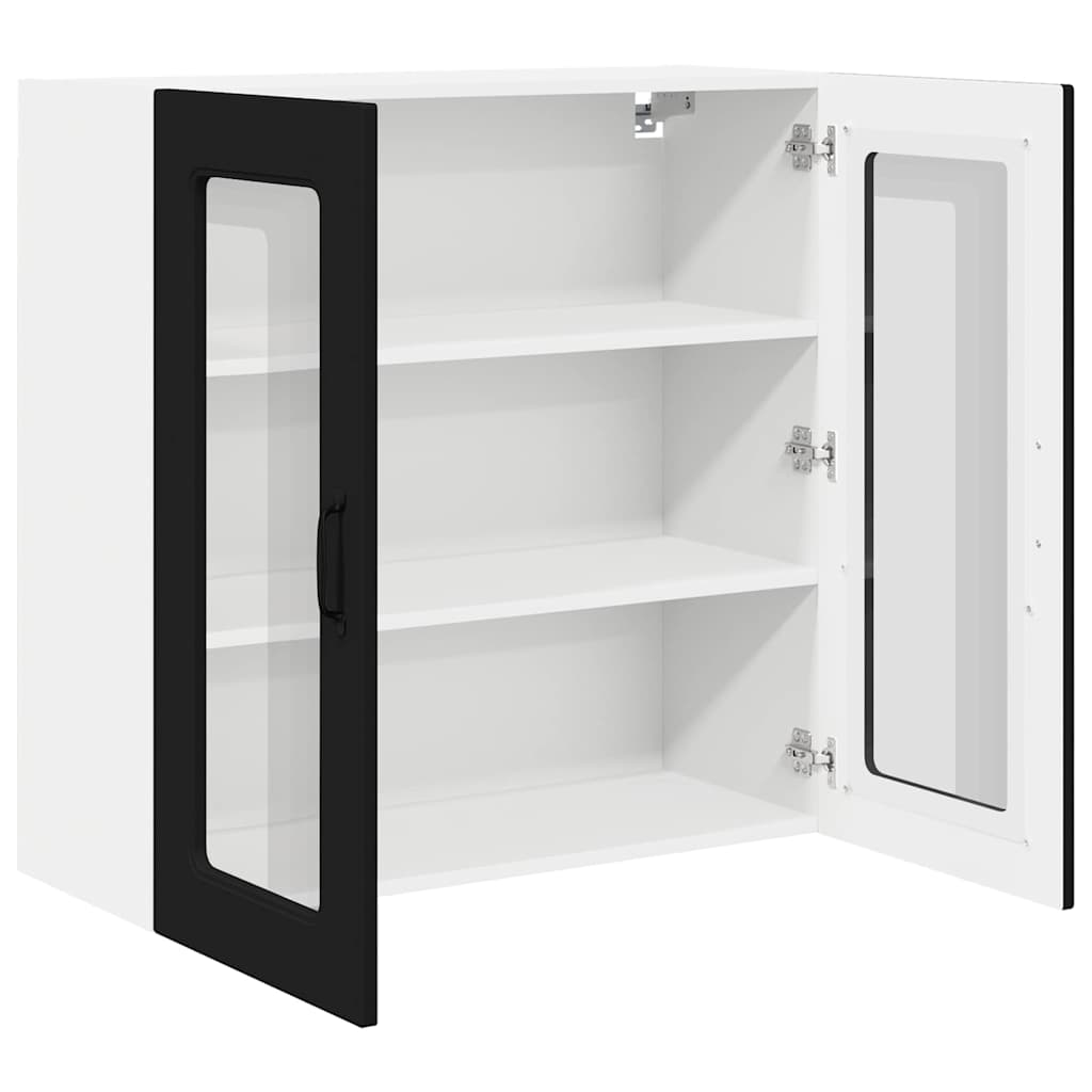 Kjøkken veggskap med hylle Svart 80 x 31 x 80 cm Konstruert tre