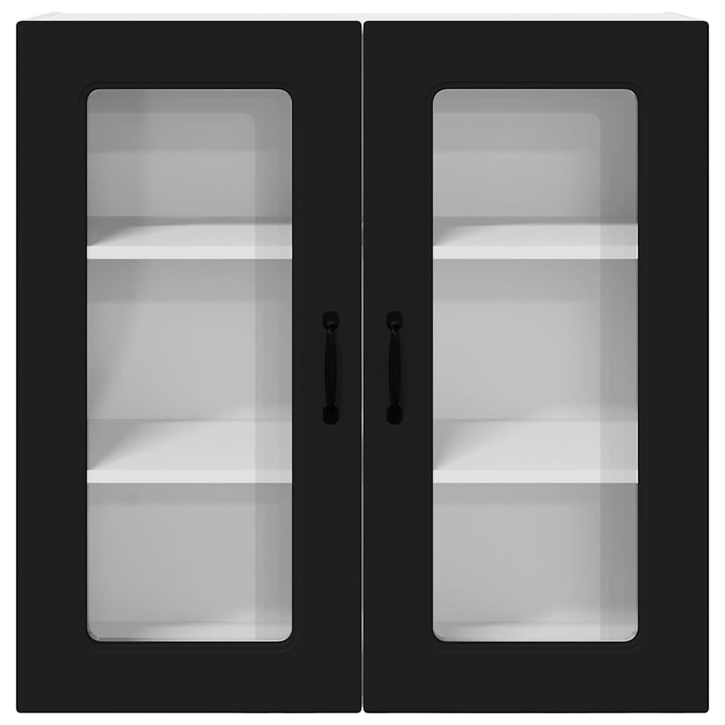 Kjøkken veggskap med hylle Svart 80 x 31 x 80 cm Konstruert tre