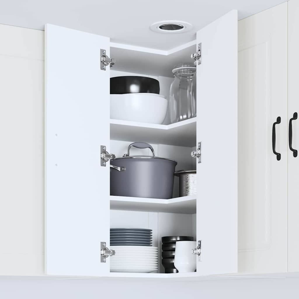 Kjøkken veggskap med hylle Hvit 57 x 57 x 80 cm Konstruert tre