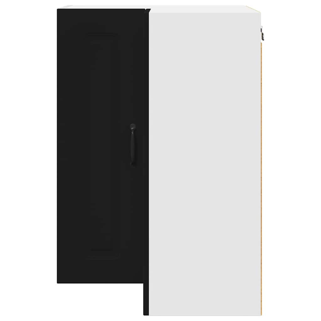 Kjøkken veggskap med hylle Svart 57 x 57 x 80 cm Konstruert tre