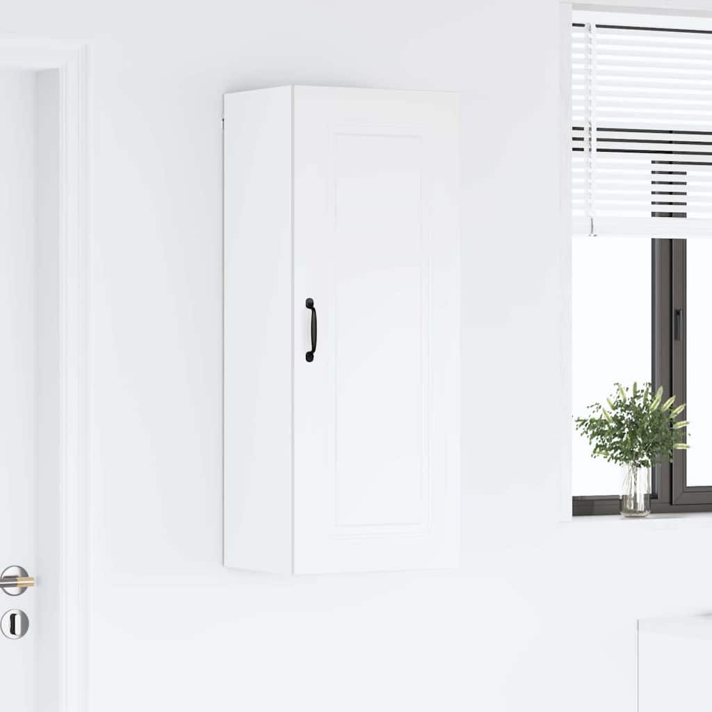 Kjøkken veggskap med hylle Høyglanset hvit 40 x 31 x 100 cm