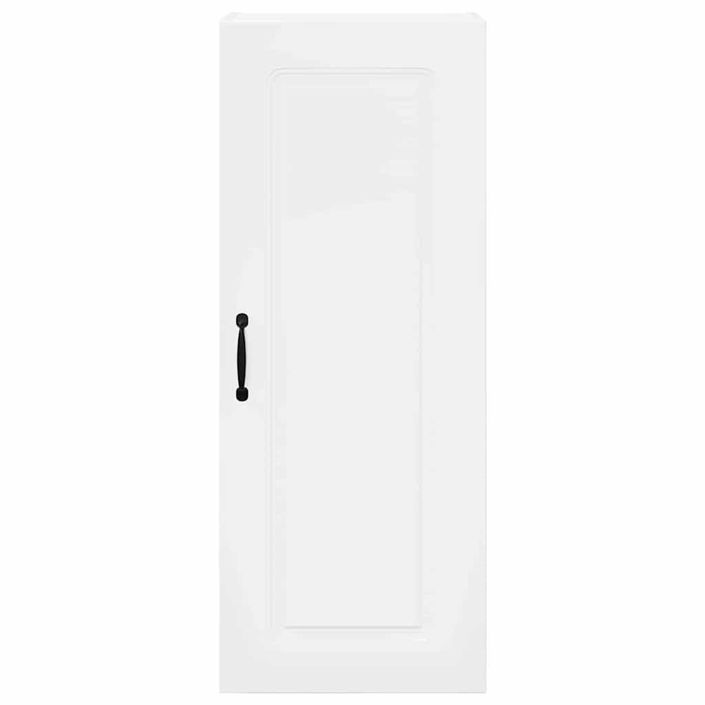 Kjøkken veggskap med hylle Høyglanset hvit 40 x 31 x 100 cm