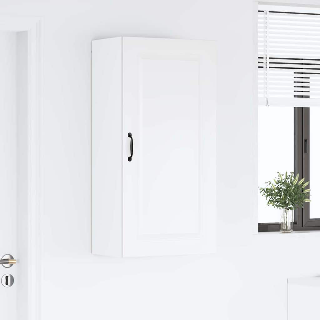 Kjøkken veggskap med hylle Høyglanset hvit 50 x 31 x 100 cm