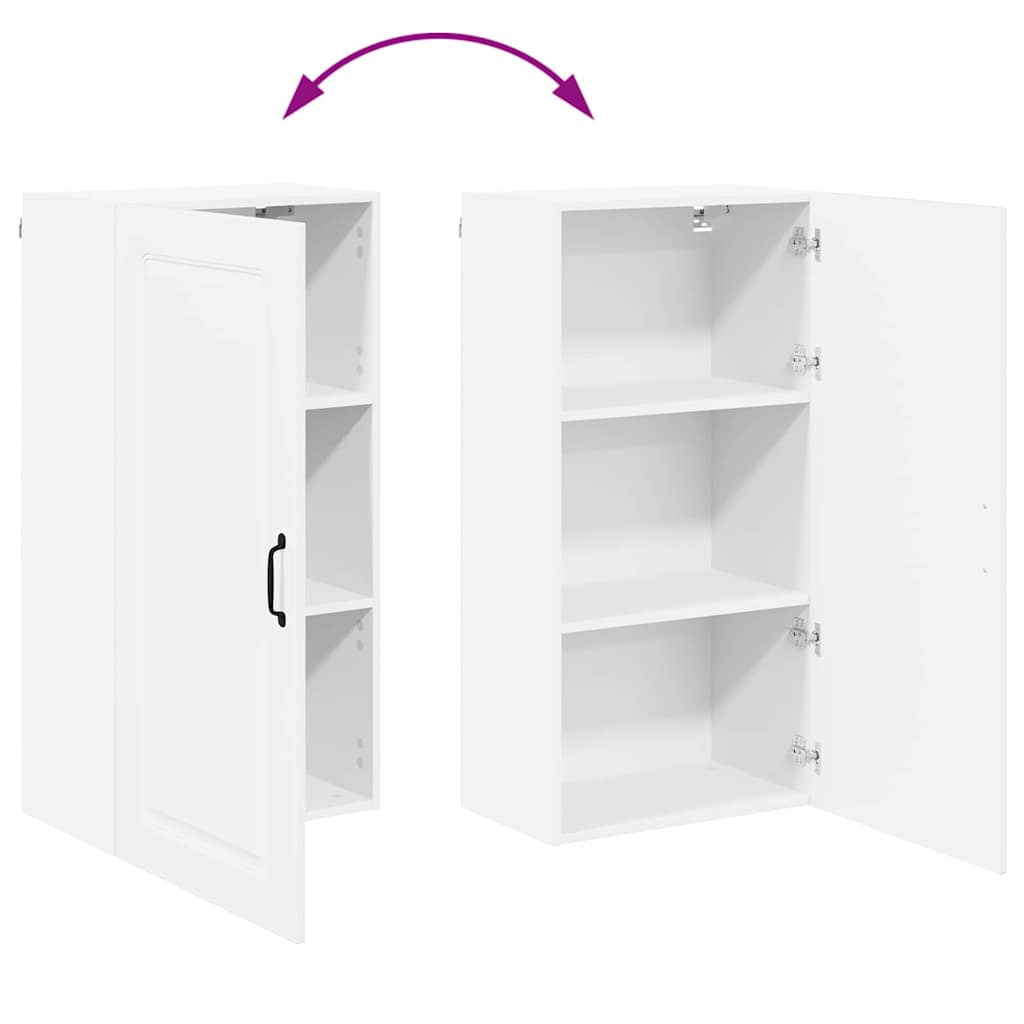 Kjøkken veggskap med hylle Høyglanset hvit 50 x 31 x 100 cm