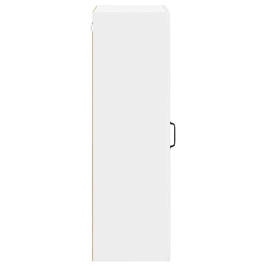 Kjøkken veggskap med hylle Høyglanset hvit 50 x 31 x 100 cm