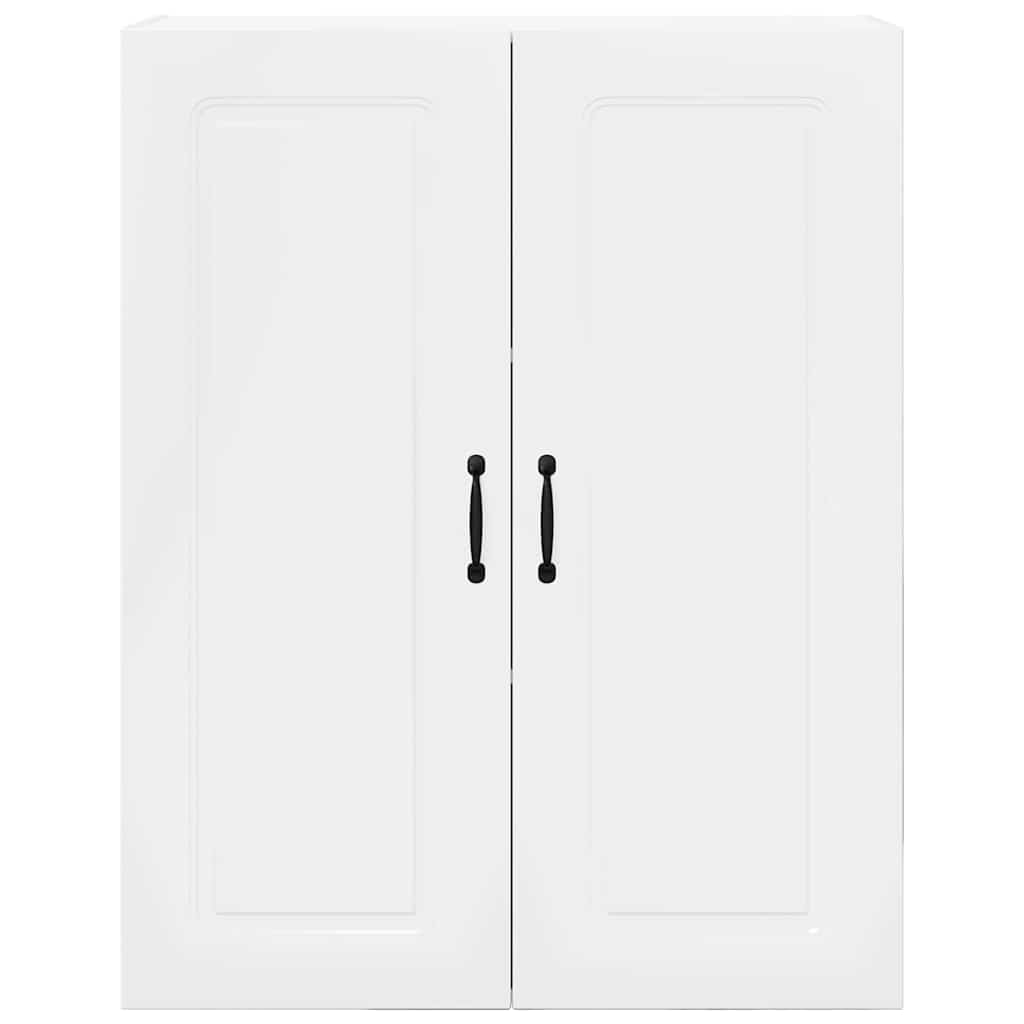 Kjøkken veggskap med hylle Høyglanset hvit 80 x 31 x 100 cm