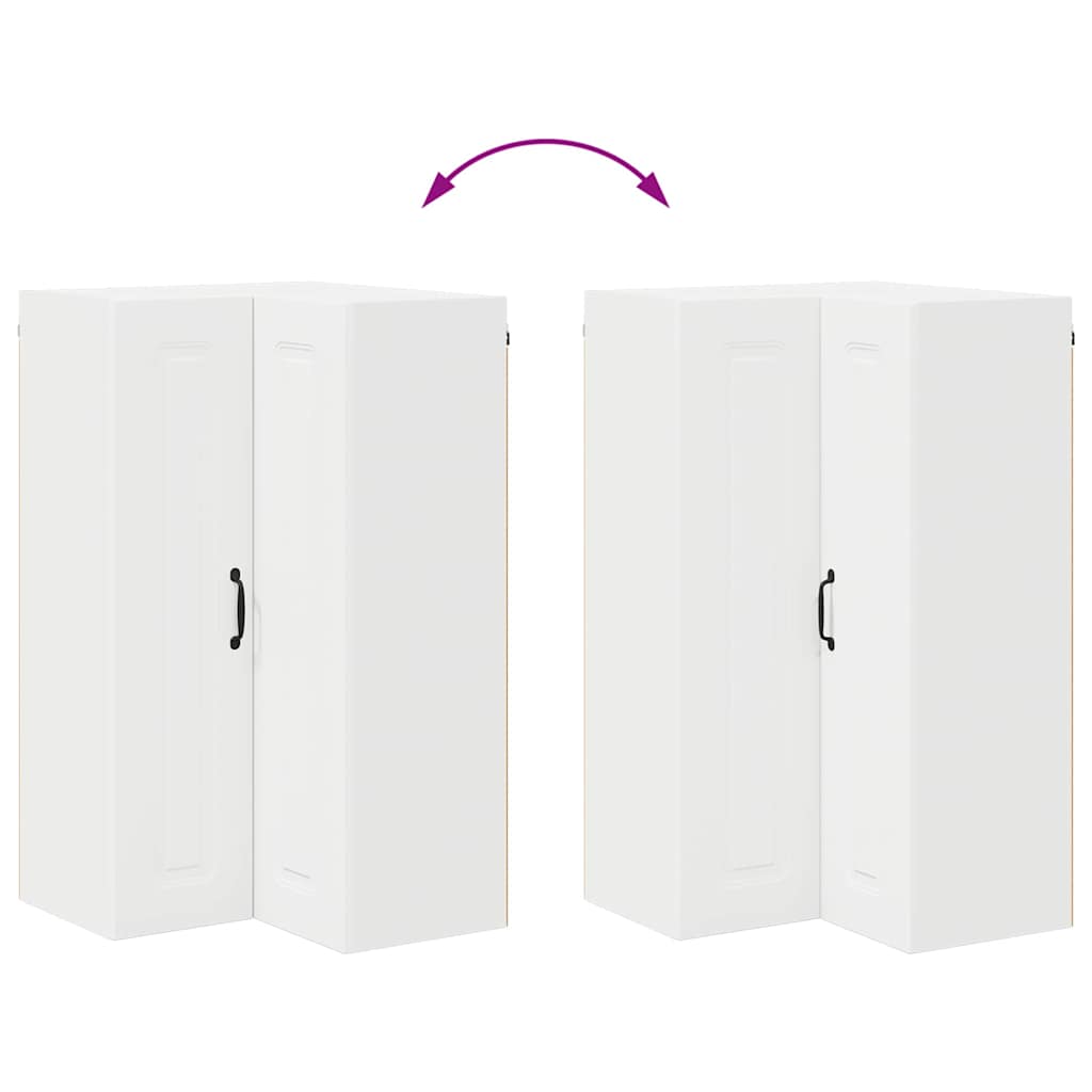 Kjøkken veggskap med hylle Hvit 57 x 57 x 100 cm Konstruert tre