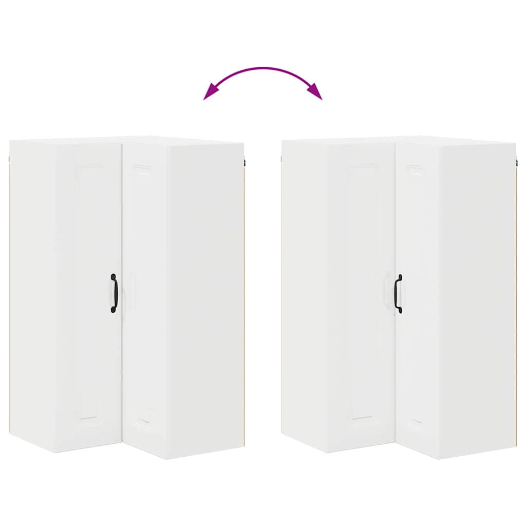 Kjøkken veggskap med hylle Høyglanset hvit 57 x 57 x 100 cm