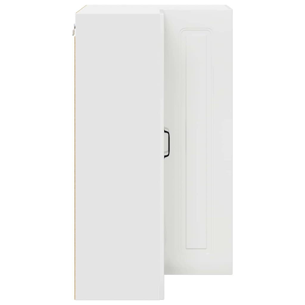 Kjøkken veggskap med hylle Høyglanset hvit 57 x 57 x 100 cm