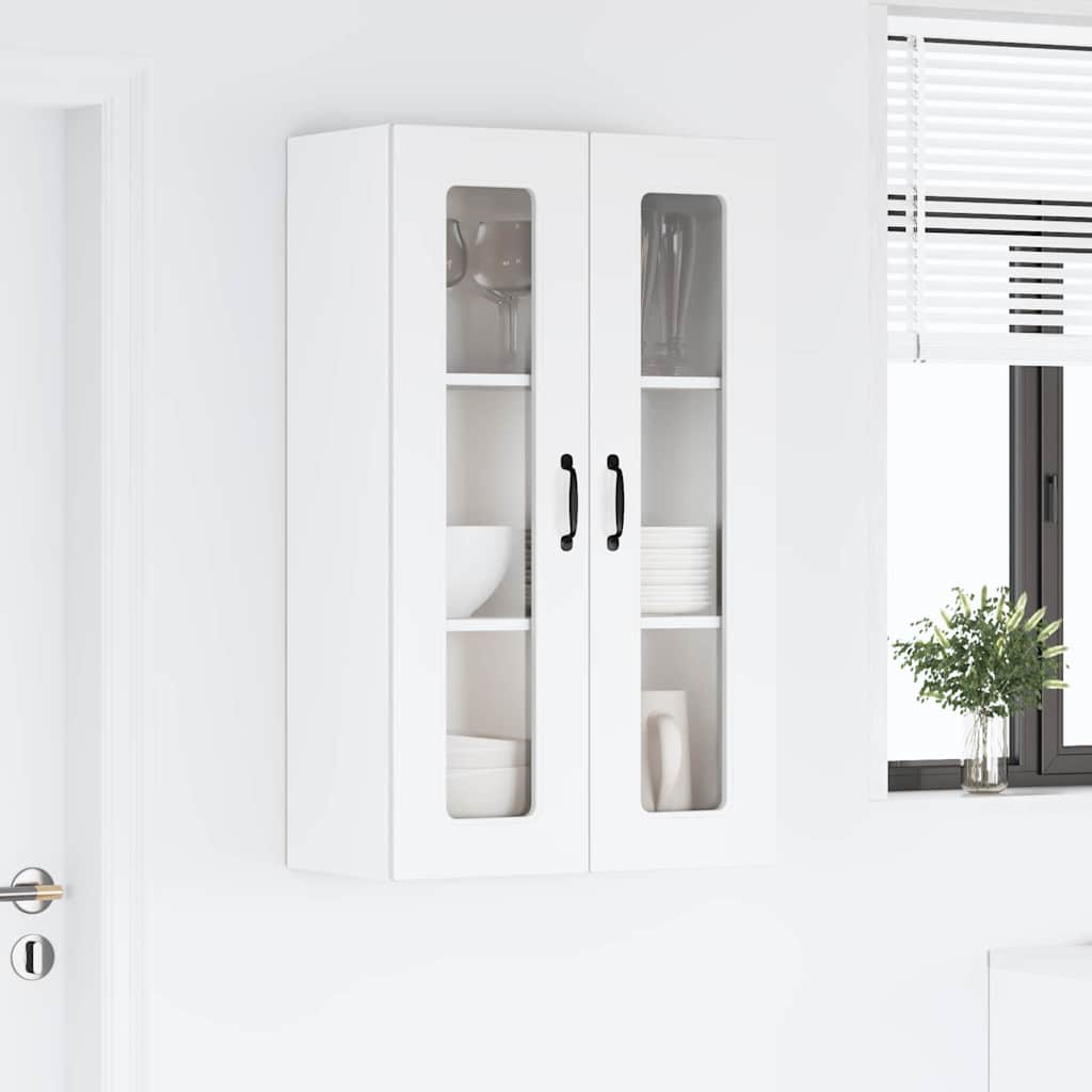 Kjøkken veggskap med hylle Høyglanset hvit 60 x 31 x 100 cm