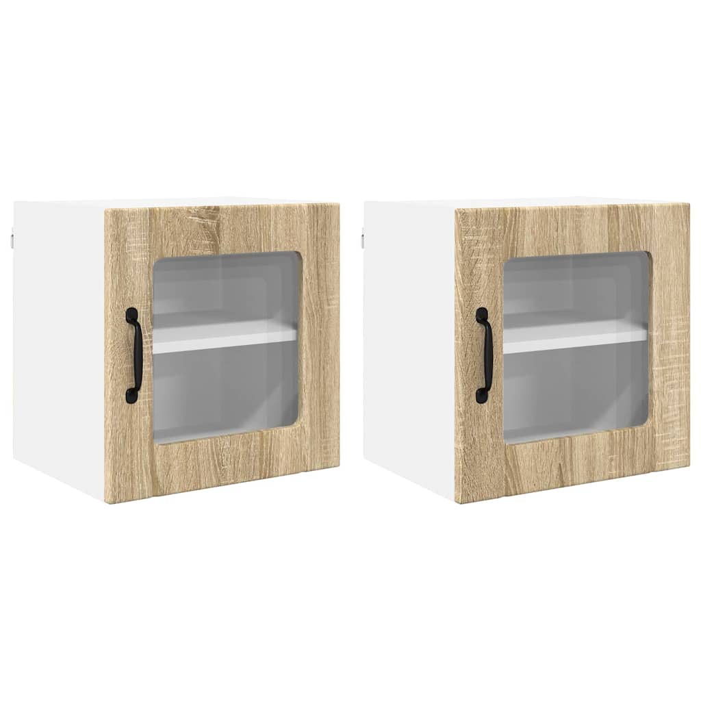 Vegghylle LUCCA 2 pcs Sonoma eik 40 x 31 x 40 cm Konstruert tre