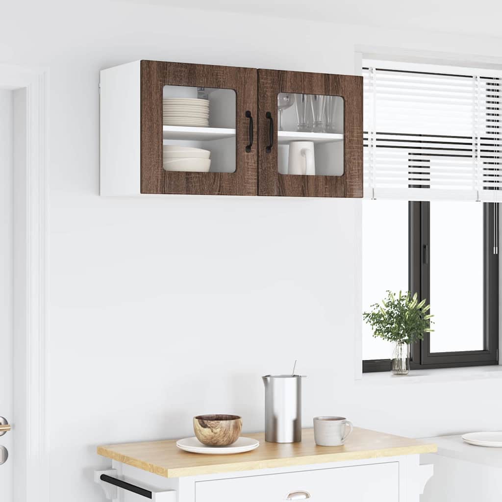 Vegghylle LUCCA 2 pcs Brun eik 40 x 31 x 40 cm Konstruert tre