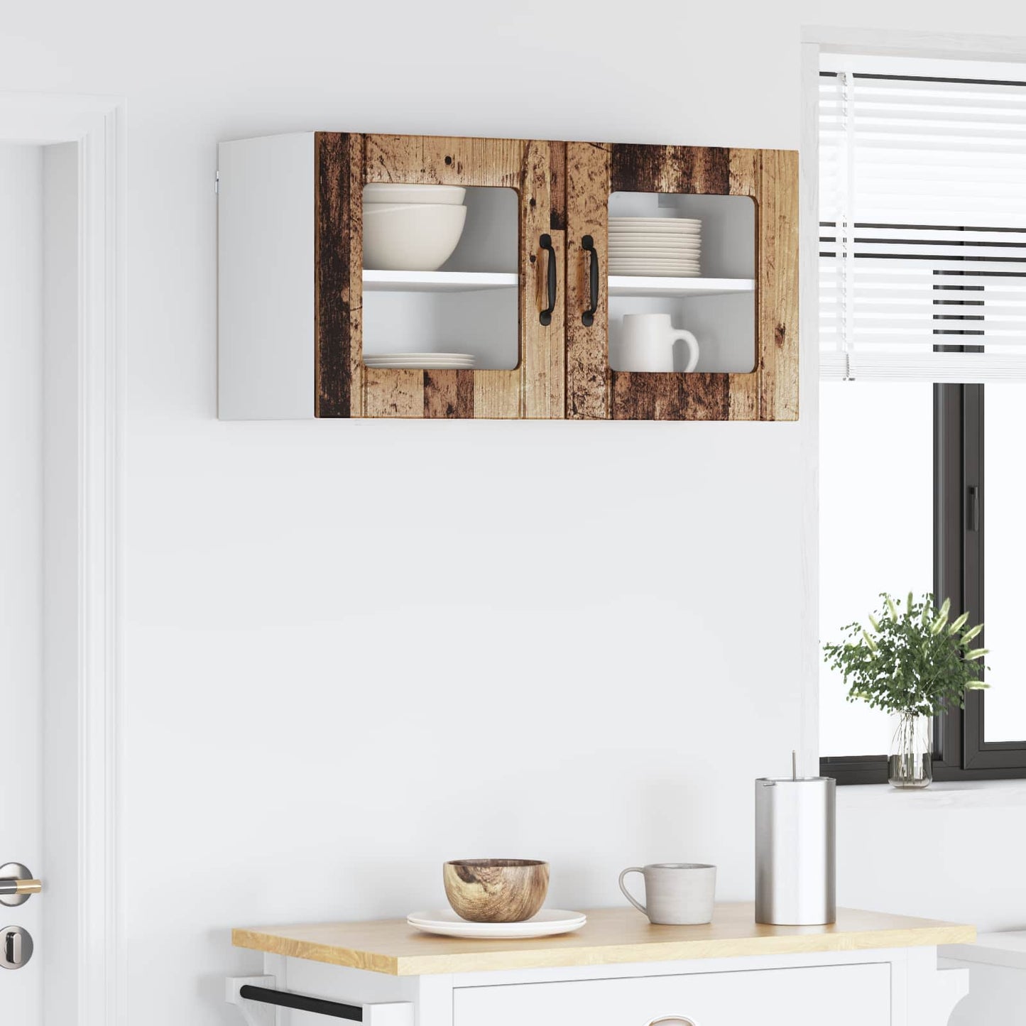 Vegghylle LUCCA 2 pcs Gammelt tre 40 x 31 x 40 cm