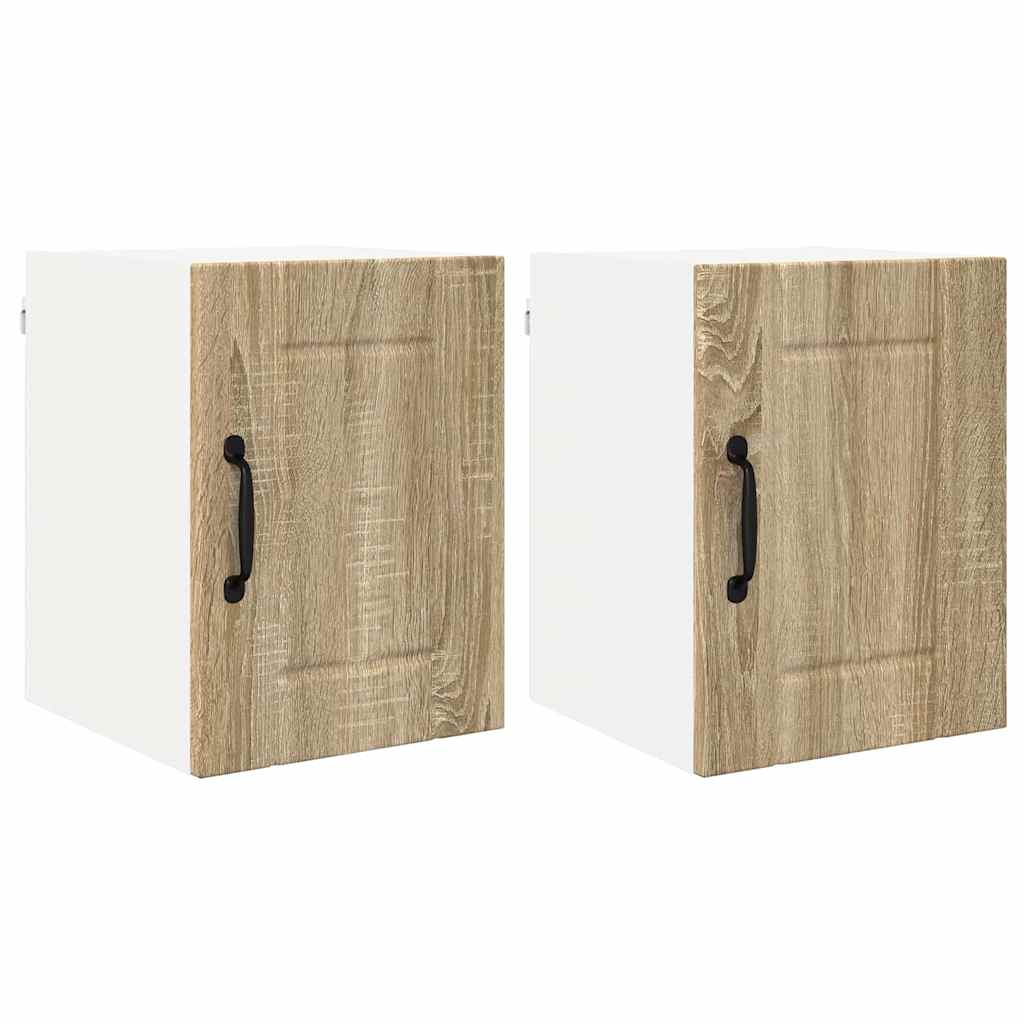 Veggskap LUCCA 2 pcs Sonoma eik 30 x 31 x 40 cm Konstruert tre